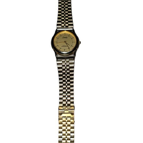 Vintage Sonic Golden Round Watch For Men - Picture 3 of 4